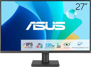 ASUS VA279HG Eye Care Gaming Monitor: 27-inch, IPS, Full HD, Frameless, 120Hz,