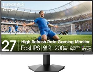 KOORUI 27" QHD IPS Gaming Monitor: Immerse in 95% DCI-P3 Color | 200Hz